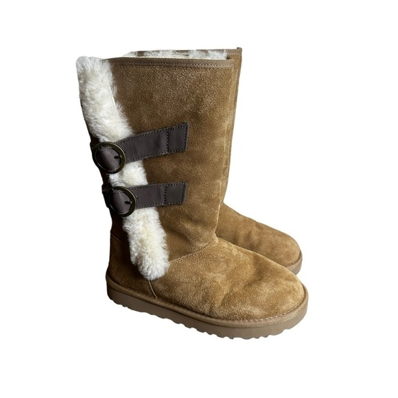 Ugg Alethiea Chestnut Suede Shearling Boots - Picture 1 of 7